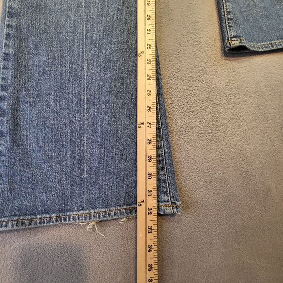 Mossimo Jeans Womens 16 Blue Medium Washed Distressed Flared Y2K Grunge - Picture 5 of 10